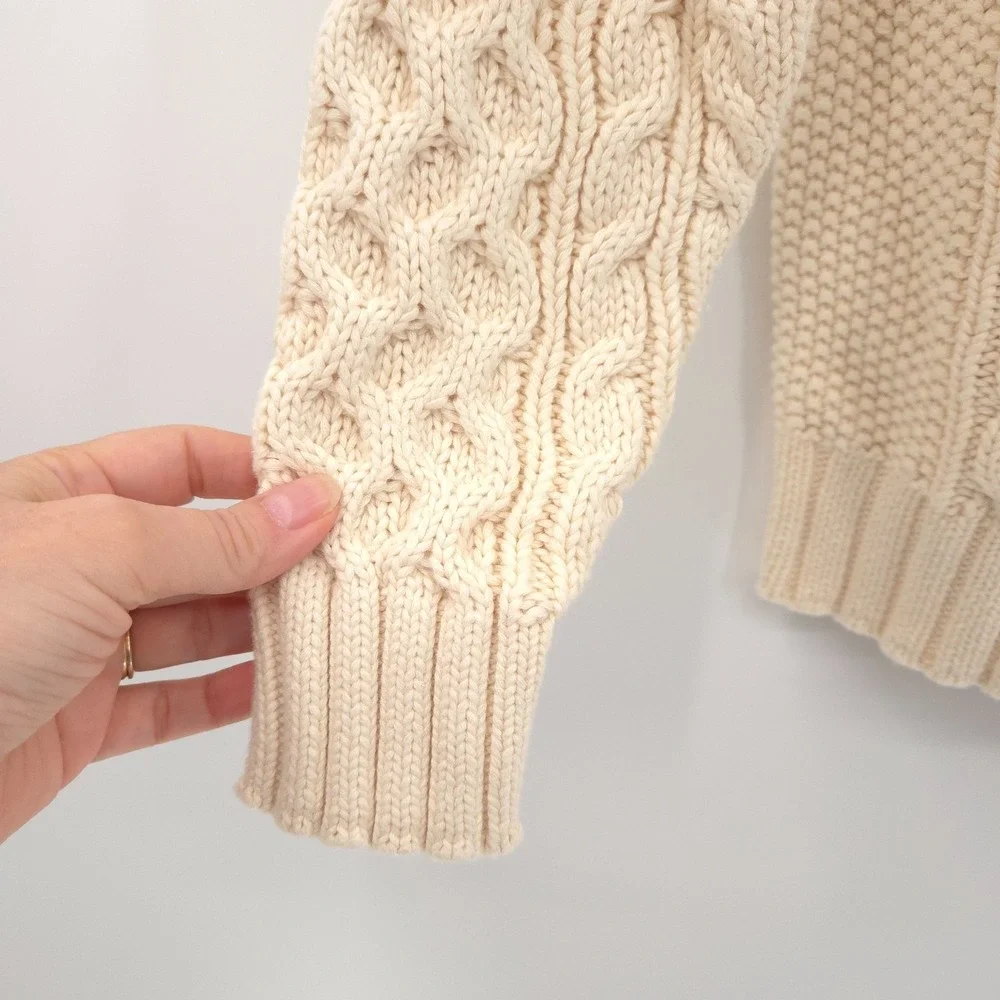 Hope‎ and Henry NWT  fishermen cable knit pullover sweater Size S organic cotton